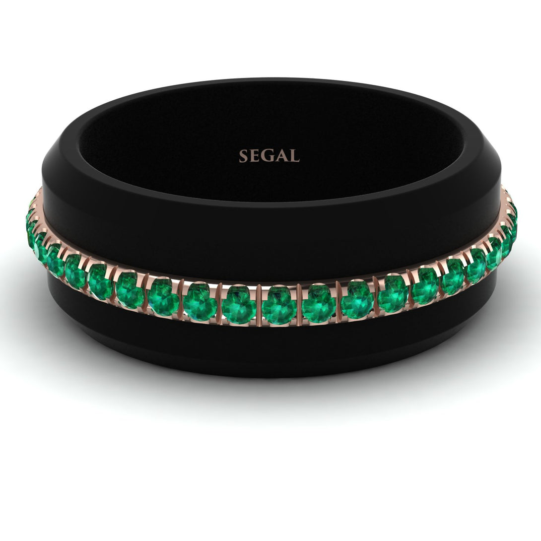 Elegant Men's Emerald Black Ring - Jayden No. 14
