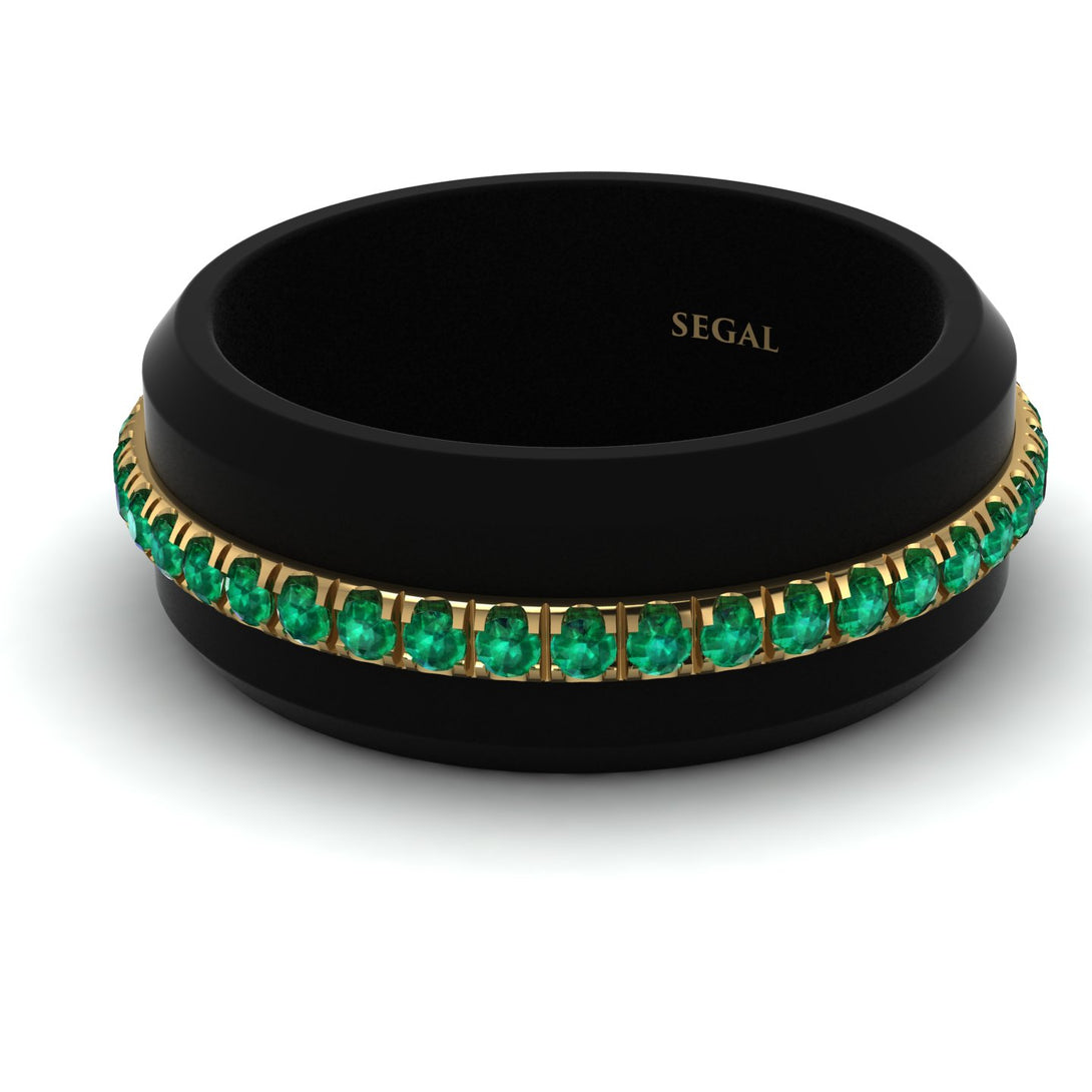 Elegant Men's Emerald Black Ring - Jayden No. 13