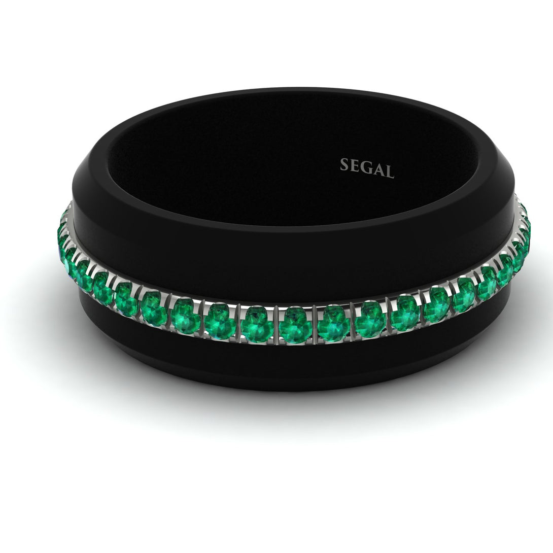 Elegant Men's Emerald Black Ring - Jayden No. 15