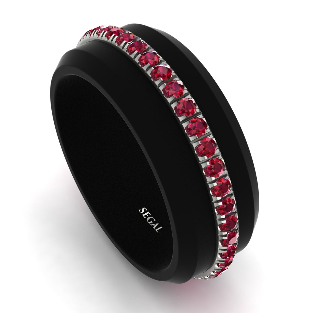 Elegant Men's Ruby Black Ring - Jayden No. 9