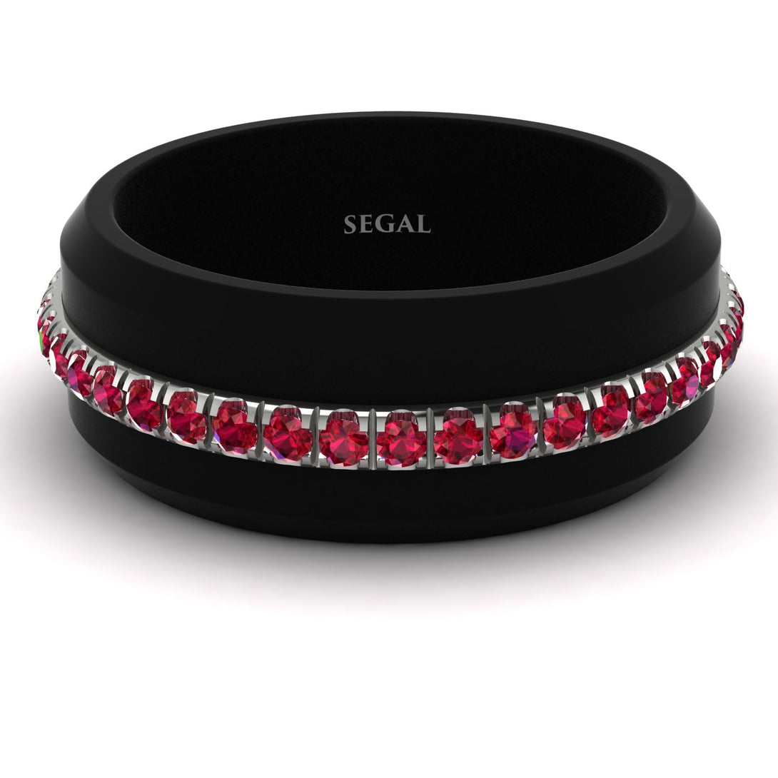 Elegant Men's Ruby Black Ring - Jayden No. 9
