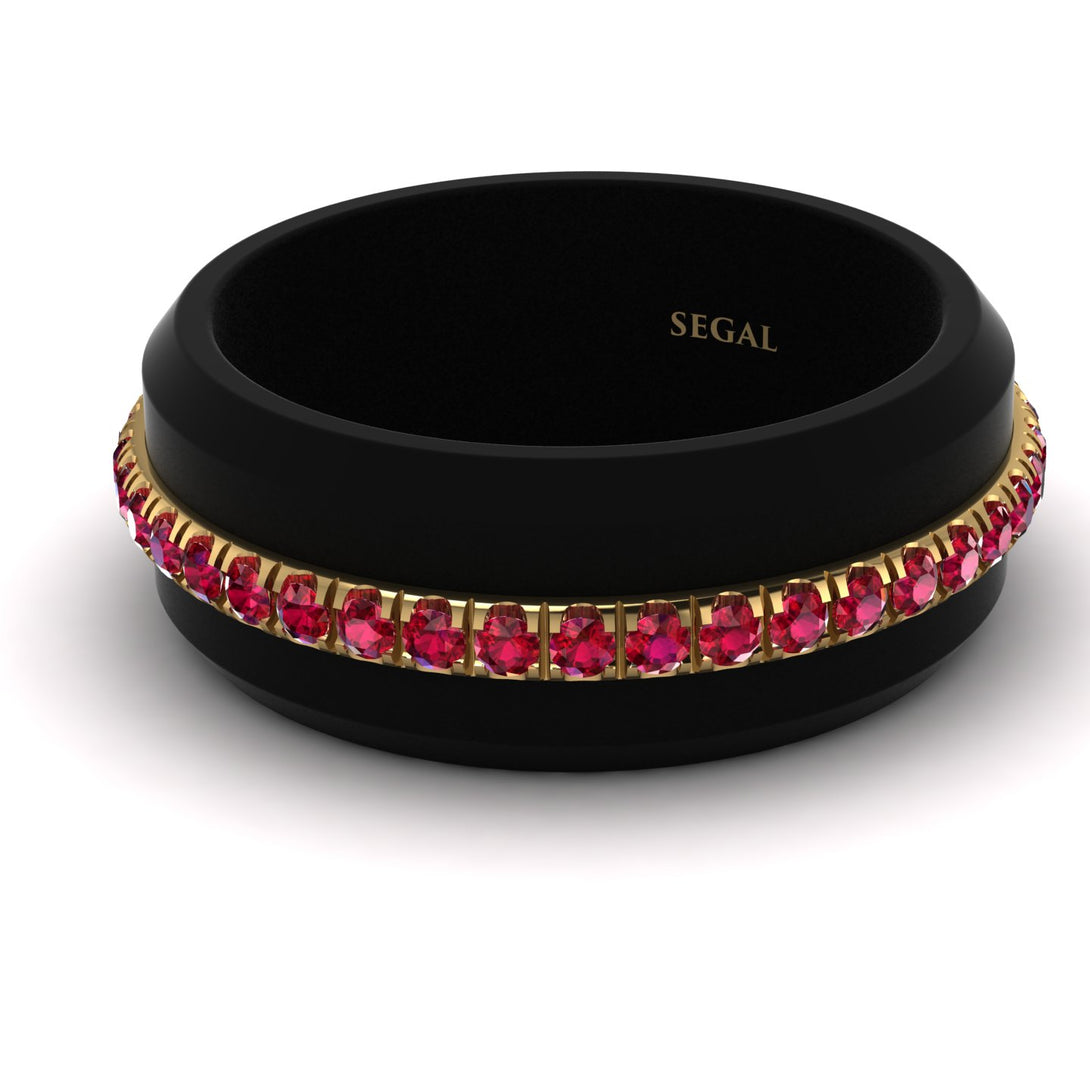 Elegant Men's Ruby Black Ring - Jayden No. 7