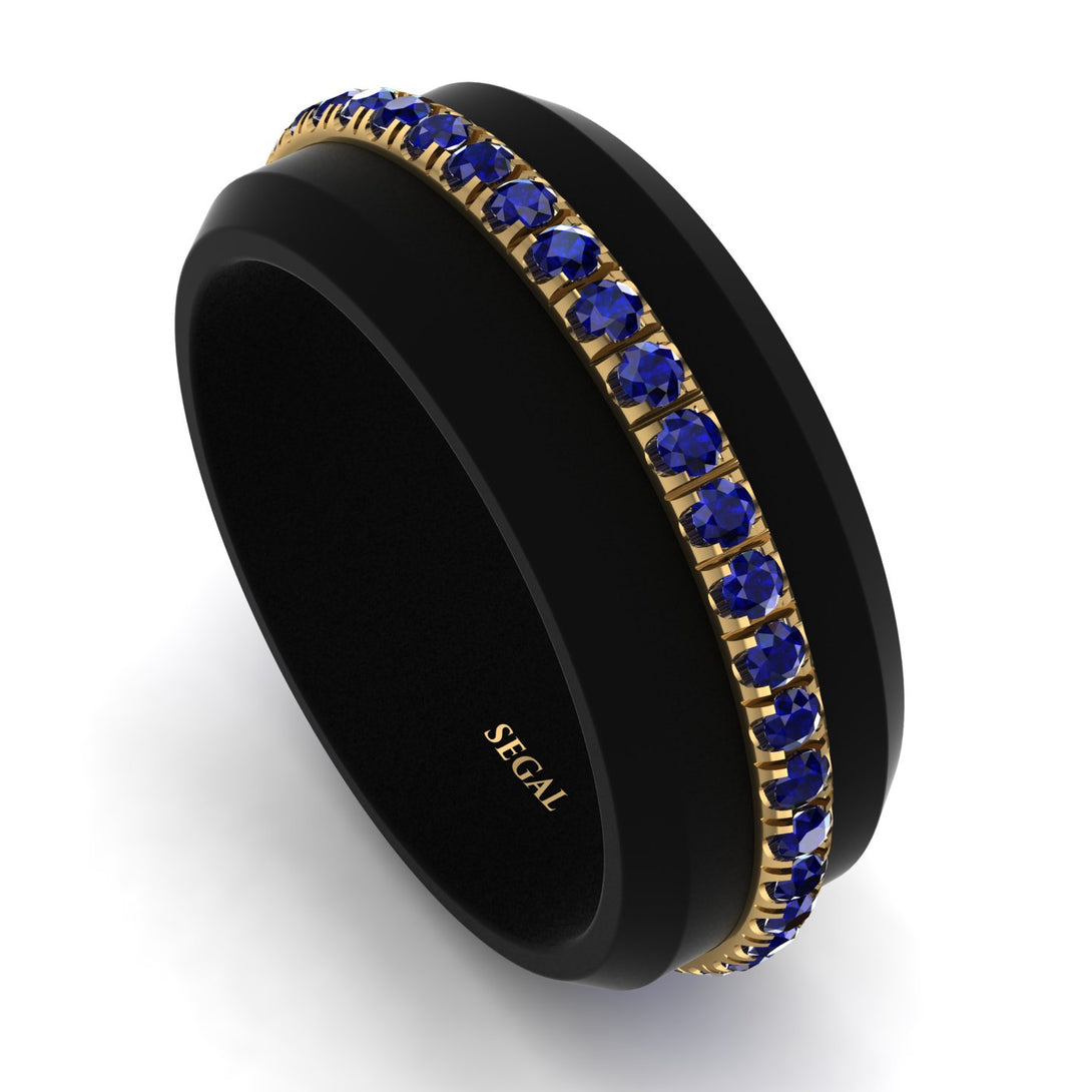 Elegant Men's Sapphire Black Ring - Jayden No. 10