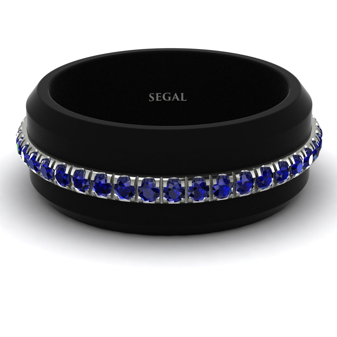 Elegant Men's Sapphire Black Ring - Jayden No. 12