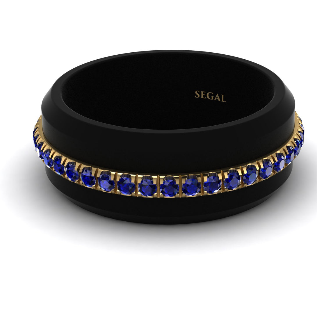 Elegant Men's Sapphire Black Ring - Jayden No. 10