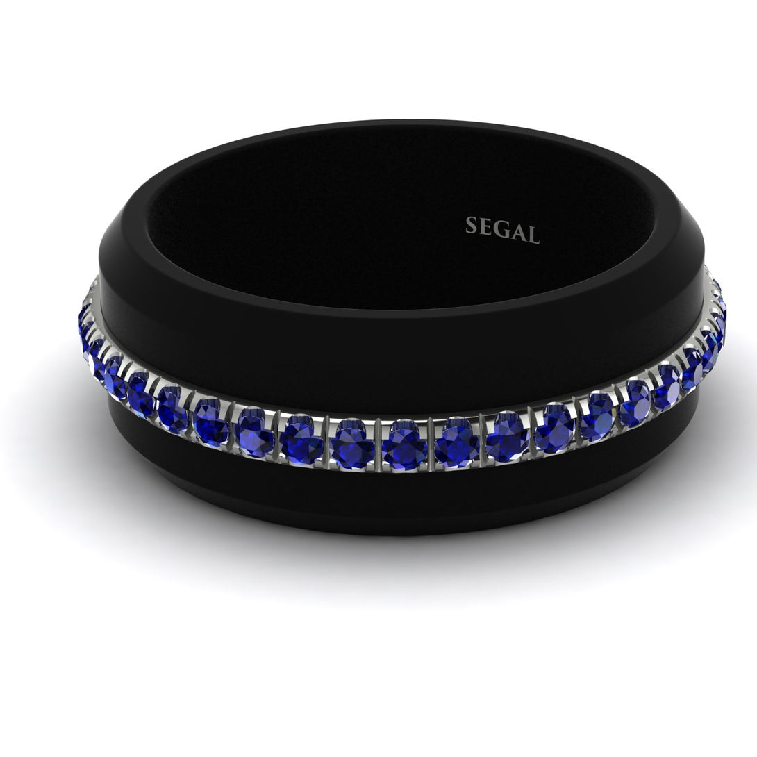 Elegant Men's Sapphire Black Ring - Jayden No. 12