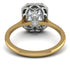 Two Tones Gorgeous Emerald Cut Diamond Pave Engagement Ring With Hidden Stone - Veronica No. 77