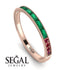 Emerald Cut Emerald Milgrain Eternity Ring - Teagan No. 50