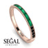 Emerald Cut Emerald Milgrain Eternity Ring - Teagan No. 35