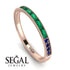 Emerald Cut Emerald Milgrain Eternity Ring - Teagan No. 65