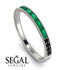 Emerald Cut Emerald Milgrain Eternity Ring - Teagan No. 36