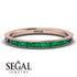 Emerald Cut Emerald Milgrain Eternity Ring - Teagan No. 65