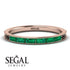 Emerald Cut Emerald Milgrain Eternity Ring - Teagan No. 35