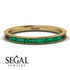 Emerald Cut Emerald Milgrain Eternity Ring - Teagan No. 34