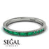 Emerald Cut Emerald Milgrain Eternity Ring - Teagan No. 21