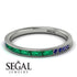 Emerald Cut Emerald Milgrain Eternity Ring - Teagan No. 66