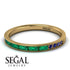 Emerald Cut Emerald Milgrain Eternity Ring - Teagan No. 64