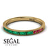 Emerald Cut Emerald Milgrain Eternity Ring - Teagan No. 49 image 3