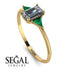 Emerald Cut Diamond With Triangles Ring - Remi No. 16 image 2