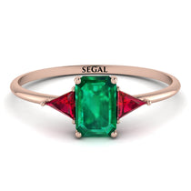 Emerald Cut Emerald With Triangles Ring - Remi No. 50 image 1