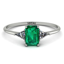Emerald Cut Emerald With Triangles Ring - Remi No. 6 image 1