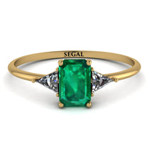 Emerald Cut Emerald With Triangles Ring - Remi No. 4 image 1