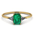 Emerald Cut Emerald With Triangles Ring - Remi No. 4