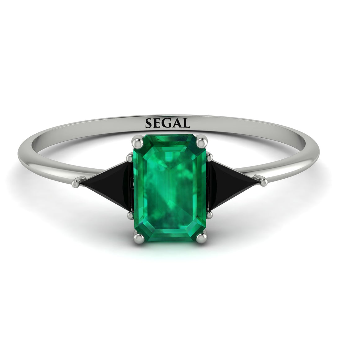 Emerald Cut Emerald With Triangles Ring - Remi No. 36