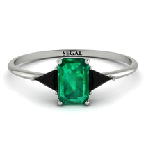 Emerald Cut Emerald With Triangles Ring - Remi No. 36 image 1