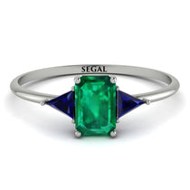 Emerald Cut Emerald With Triangles Ring - Remi No. 66 image 1
