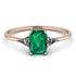 Emerald Cut Emerald With Triangles Ring - Remi No. 5