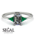 Emerald Cut Diamond With Triangles Ring - Remi No. 18 image 4