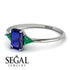 Emerald Cut Sapphire With Triangles Ring - Remi No. 30 image 3