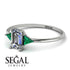 Emerald Cut Diamond With Triangles Ring - Remi No. 18 image 3