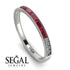 Emerald Cut Ruby Milgrain Eternity Ring - Teagan No. 12