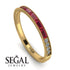 Emerald Cut Ruby Milgrain Eternity Ring - Teagan No. 10