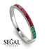 Emerald Cut Ruby Milgrain Eternity Ring - Teagan No. 27