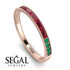 Emerald Cut Ruby Milgrain Eternity Ring - Teagan No. 26