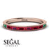 Emerald Cut Ruby Milgrain Eternity Ring - Teagan No. 26