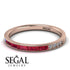 Emerald Cut Ruby Milgrain Eternity Ring - Teagan No. 11