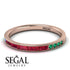 Emerald Cut Ruby Milgrain Eternity Ring - Teagan No. 26 image 3