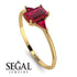 Emerald Cut Ruby With Triangles Ring - Remi No. 55 image 2