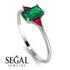 Emerald Cut Emerald With Triangles Ring - Remi No. 51 image 2