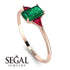 Emerald Cut Emerald With Triangles Ring - Remi No. 50