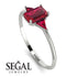 Emerald Cut Ruby With Triangles Ring - Remi No. 57 image 2