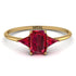 Emerald Cut Ruby With Triangles Ring - Remi No. 55 image 1