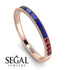 Emerald Cut Sapphire Milgrain Eternity Ring - Teagan No. 59