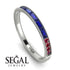 Emerald Cut Sapphire Milgrain Eternity Ring - Teagan No. 60