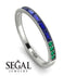Emerald Cut Sapphire Milgrain Eternity Ring - Teagan No. 30