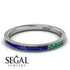 Emerald Cut Sapphire Milgrain Eternity Ring - Teagan No. 30